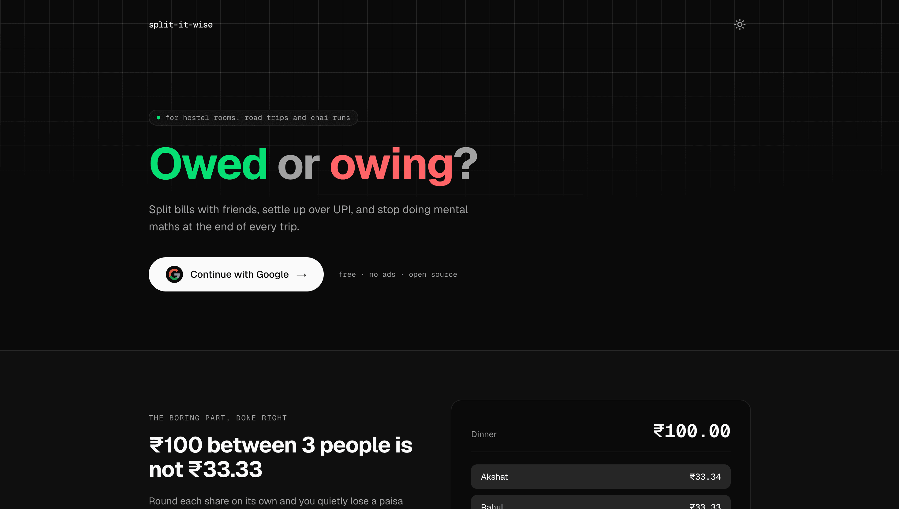 Screenshot of Split-it-Wise